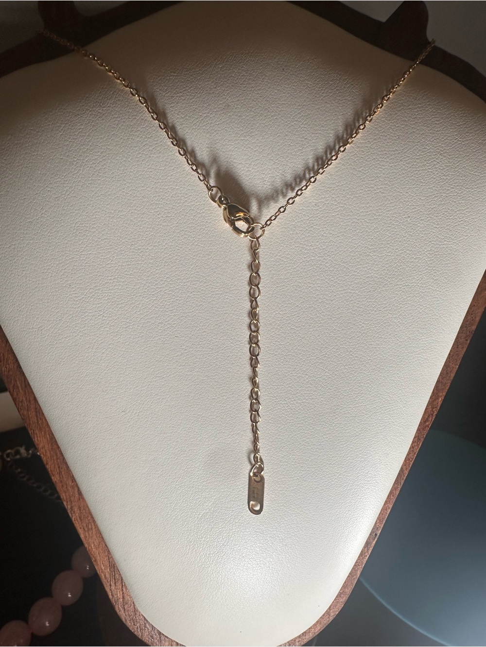 Fashion Jewelry Gold Clover & Cube Station Necklace - Picture 3 of 3